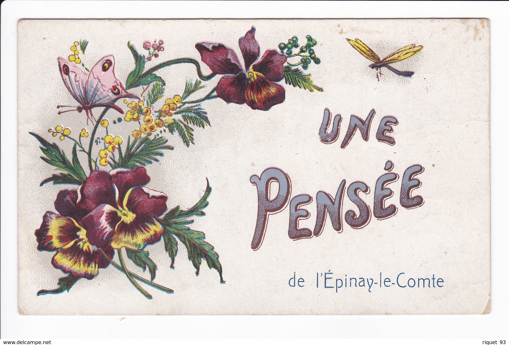 Une Pensée De L'Epinay - Le - Comte (carte Fantaisie) - Other & Unclassified