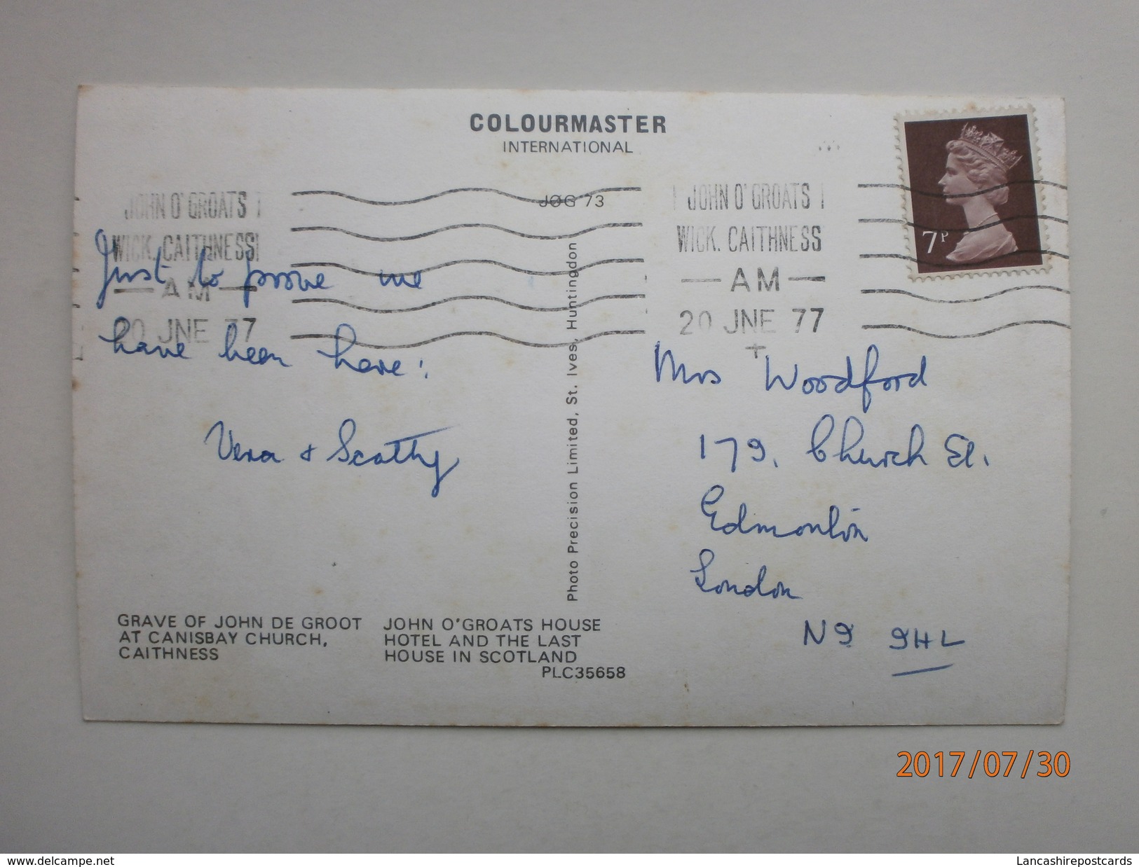 Postcard The John O' Groats Story PU / Cancel At John O' Groats Wick Caithness In 1977 My Ref  B11556 - Caithness