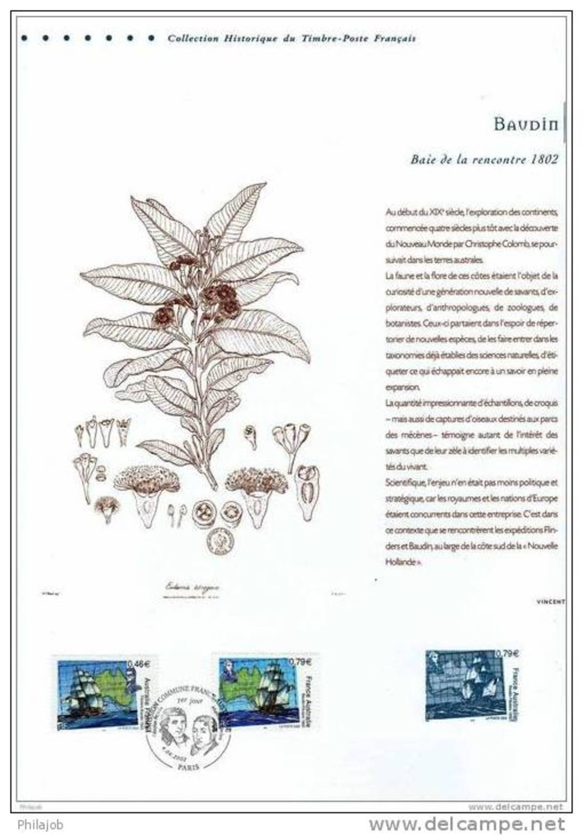 2002 " FRANCE - AUSTRALIE " Sur Document Philatélique Officiel De 4 Pages. N° 3476 3477 + Timbres Australiens. Parf état - Emissions Communes