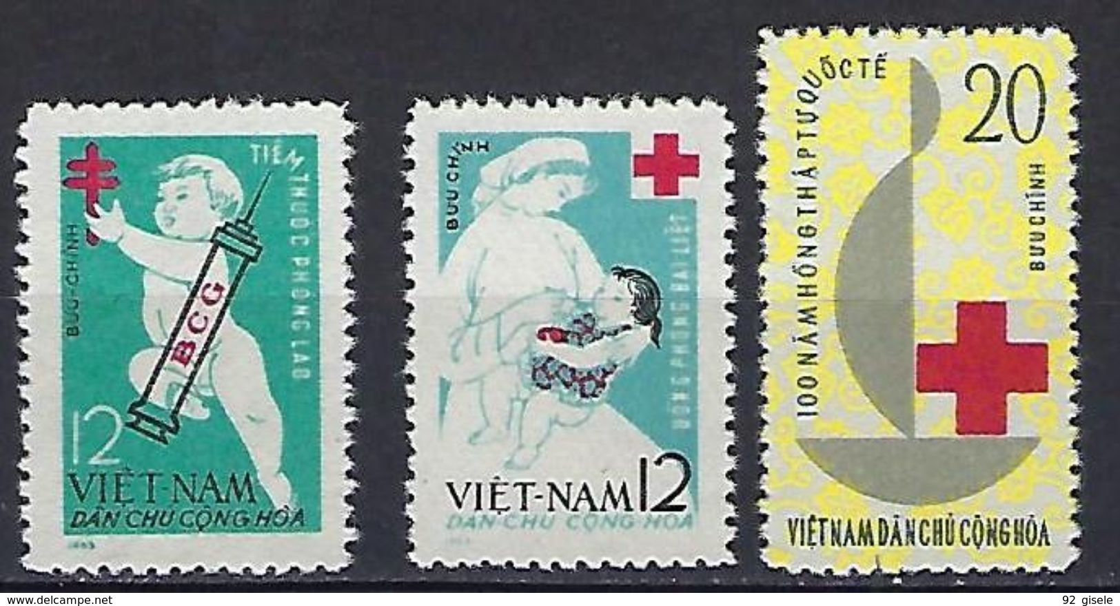 Viet-Nord YT 318 à 320 " Contre La Tuberculose " 1963 Neuf** - Viêt-Nam