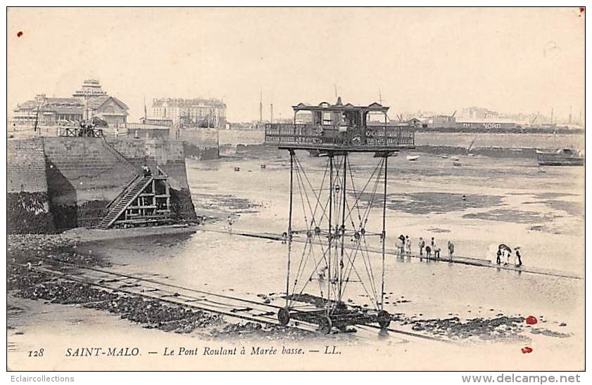 Saint Malo      35        Le Pont Roulant A Marée Basse      ( 128 Voir Scan) - Saint Malo