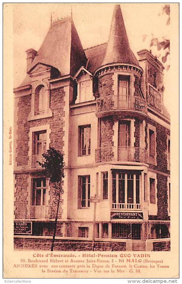 Saint Malo      35            Hôtel  Pension   Quo Vadis    (voir Scan) - Saint Malo