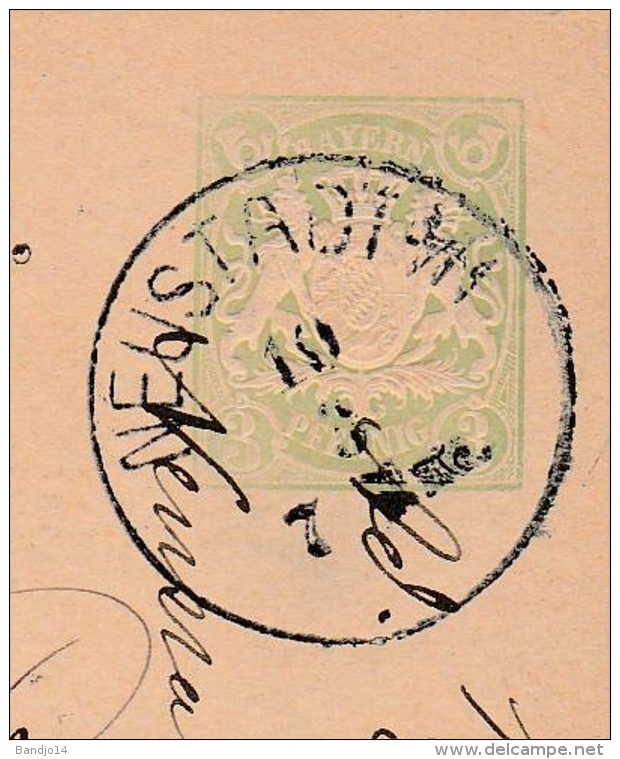 1881-  Krönigreich Bayern - Entier Postal - 3 Scan - Autres & Non Classés