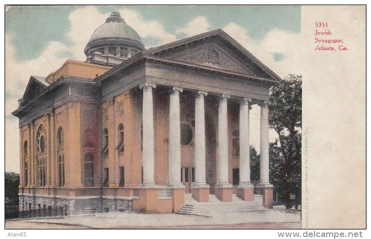 Jewish Synagogue In Atlanta Georgia, Architecture, C1900s Vintage Postcard - Jewish