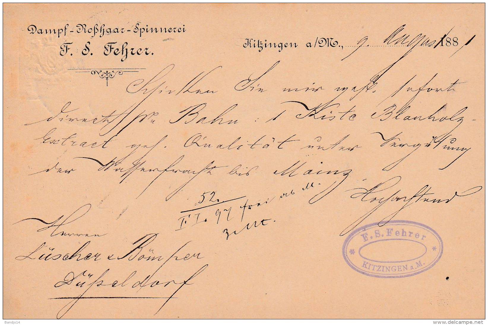 1881-  Krönigreich Bayern - Entier Postal - 3 Scan - Sonstige & Ohne Zuordnung