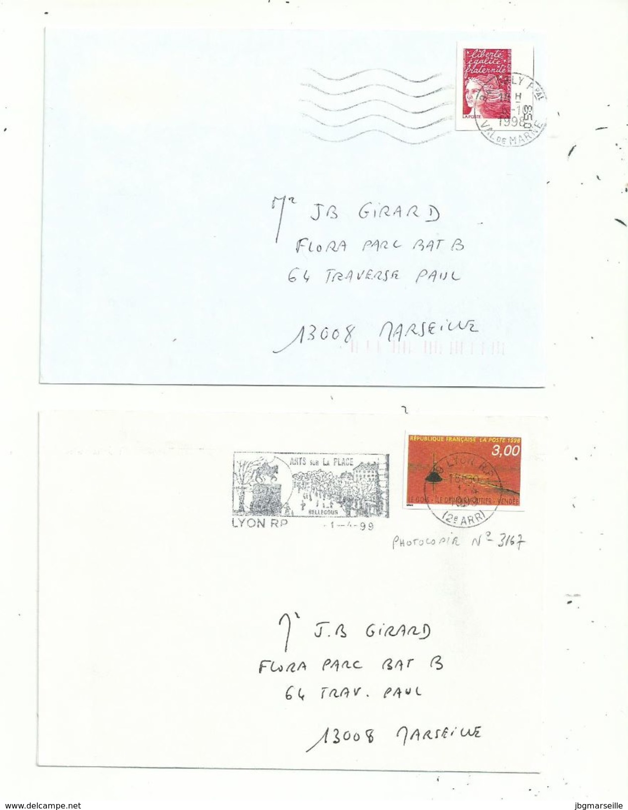3L Avec Des Photocopies Des N° 3212 / 3167 Et Luquet  En 1998/1999....FANTAISIE...... à Voir..... - Cartas & Documentos