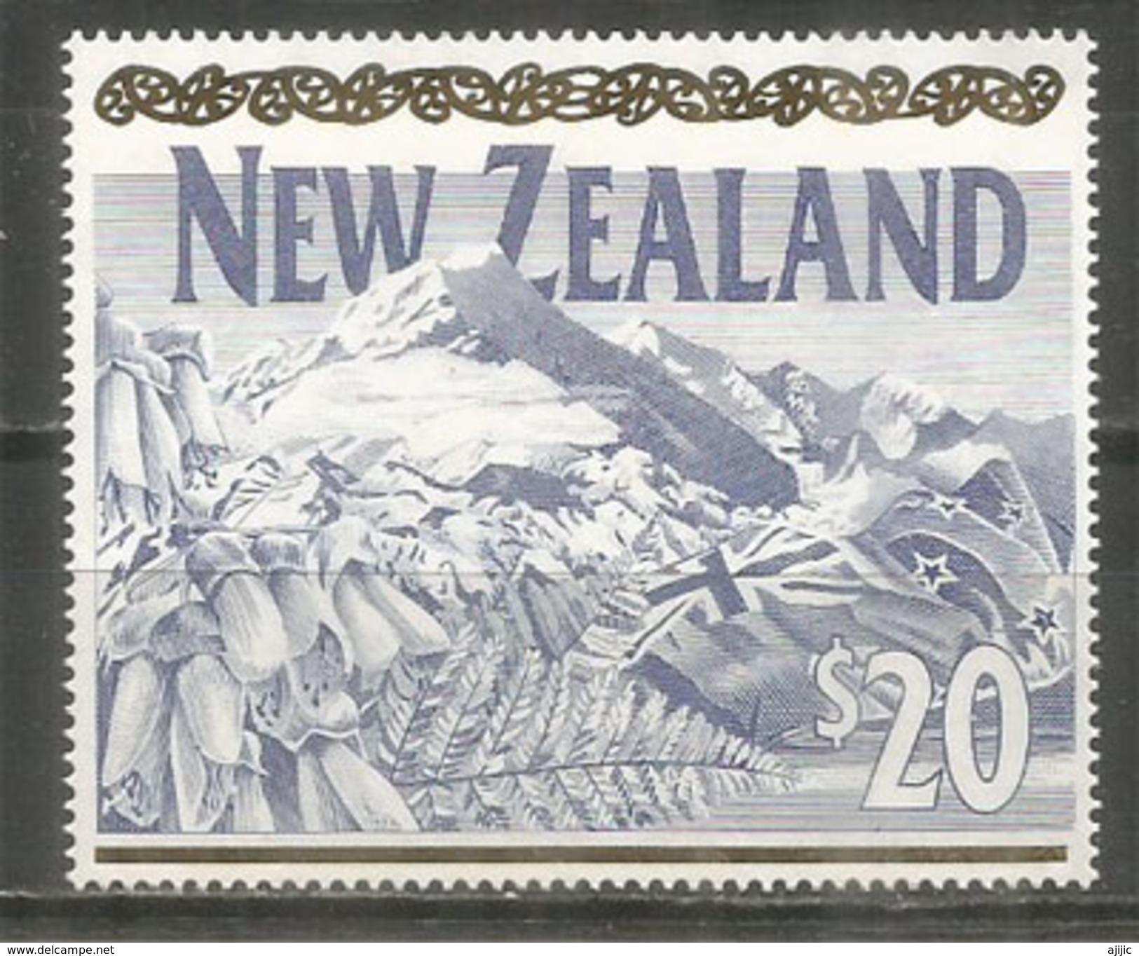 $ 20.00, Mount Cook, The Highest Mountain In New Zealand.3,724 Metres , High Face Value Mint ** - Climbing