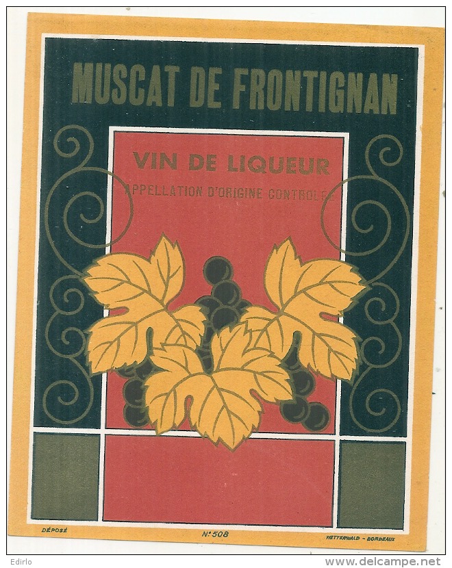 étiquette  MUSCAT DE FRONTIGNAN étiquette Générique   -  TTB - Weisswein