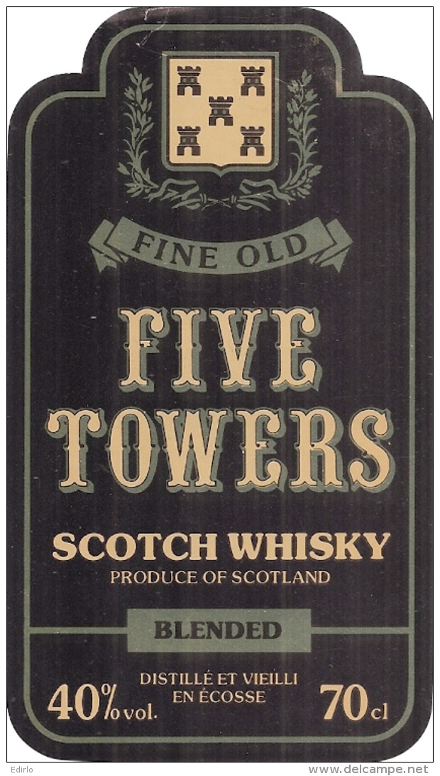étiquette -  WISKY  Five Towers - Whisky