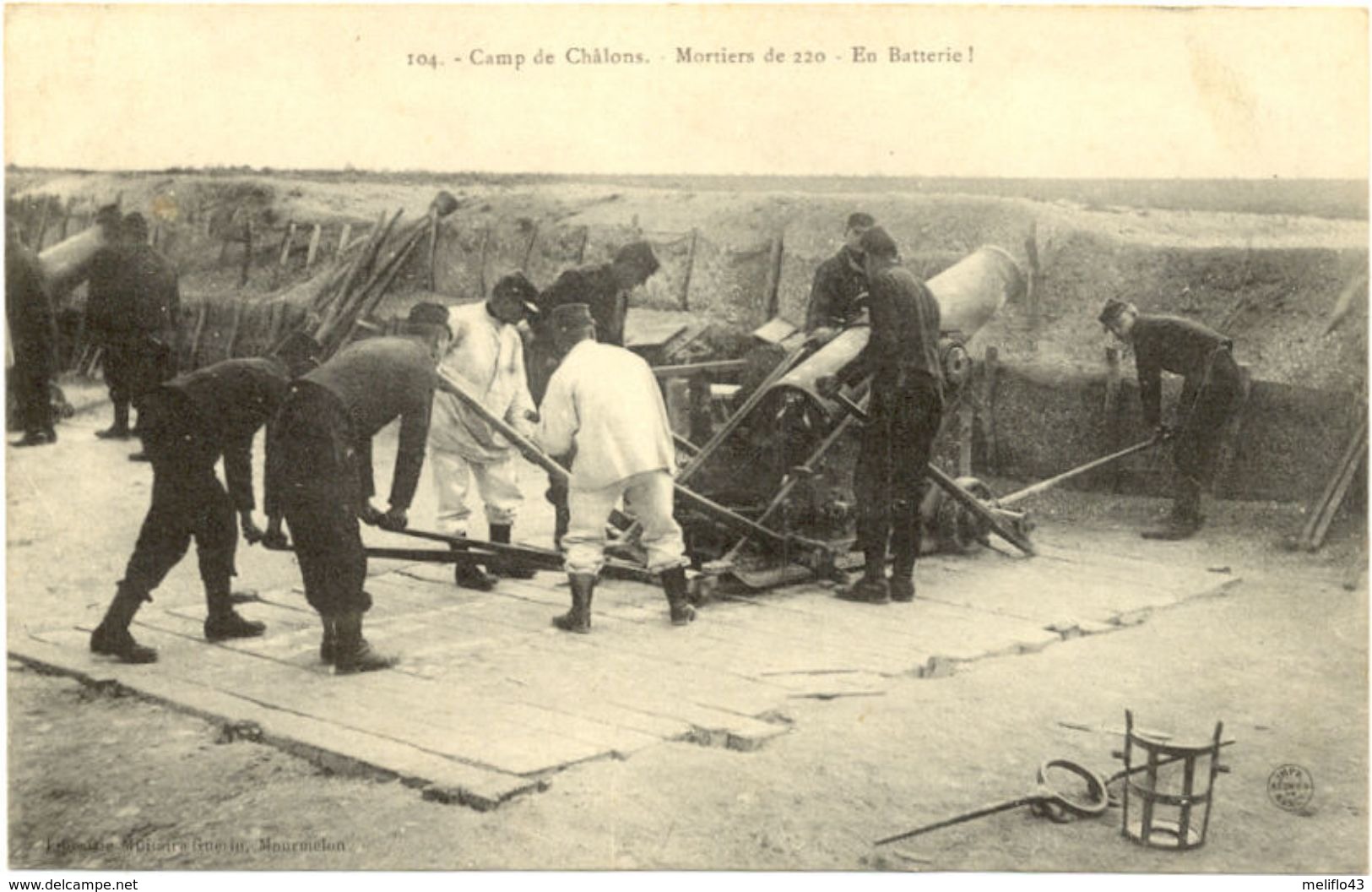 51/ CPA A - Camp De Chalons - Mortiers De 220 En Batterie - Camp De Châlons - Mourmelon