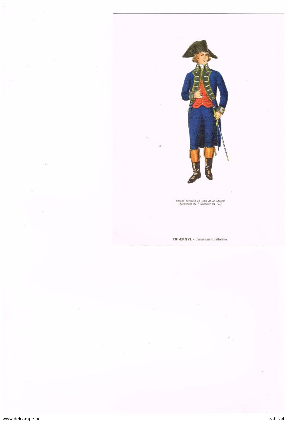 Militaria Pub Second Médecin En Chef De La Marine An VIII Uniforme Service Santé N° 7 Latéma Paris 8e - Non Classés