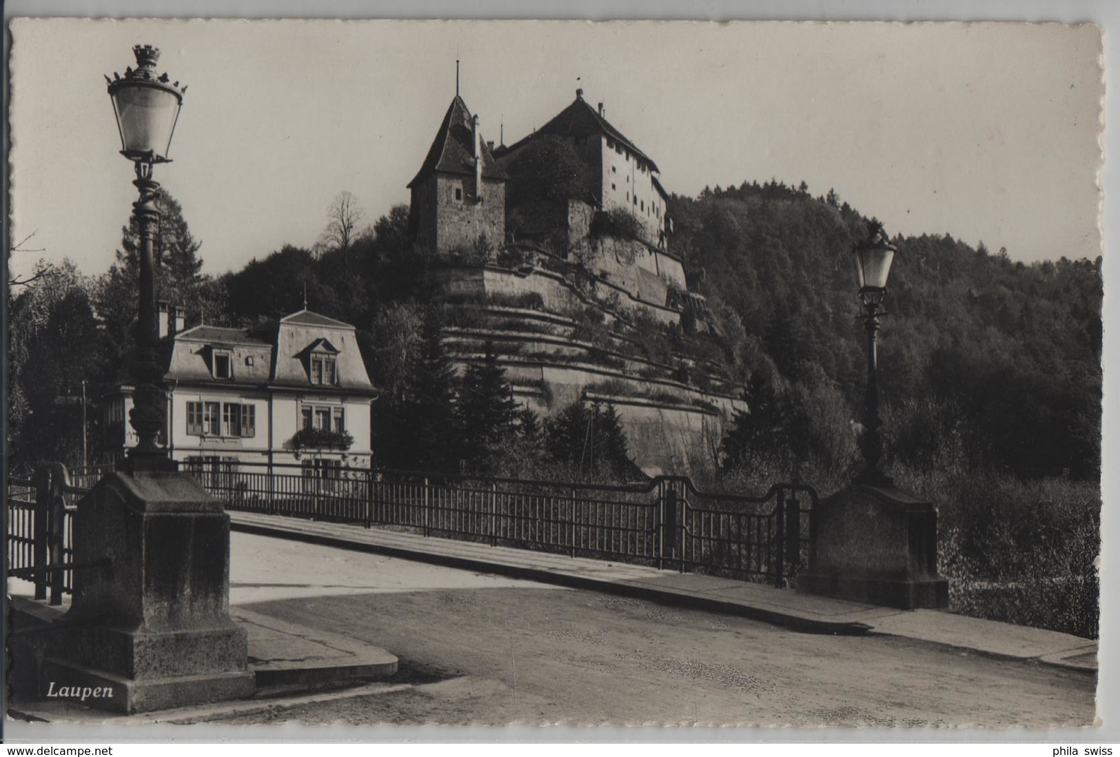 Laupen Schloss, Brücke - Photoglob - Laupen