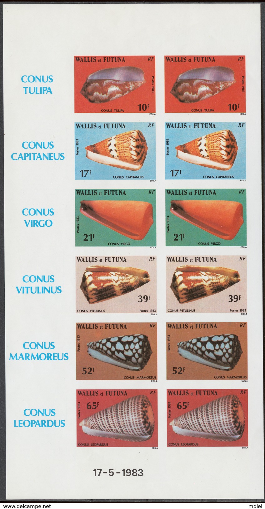 Wallis And Futuna 448-53** CONE SHELLS - Nuevos