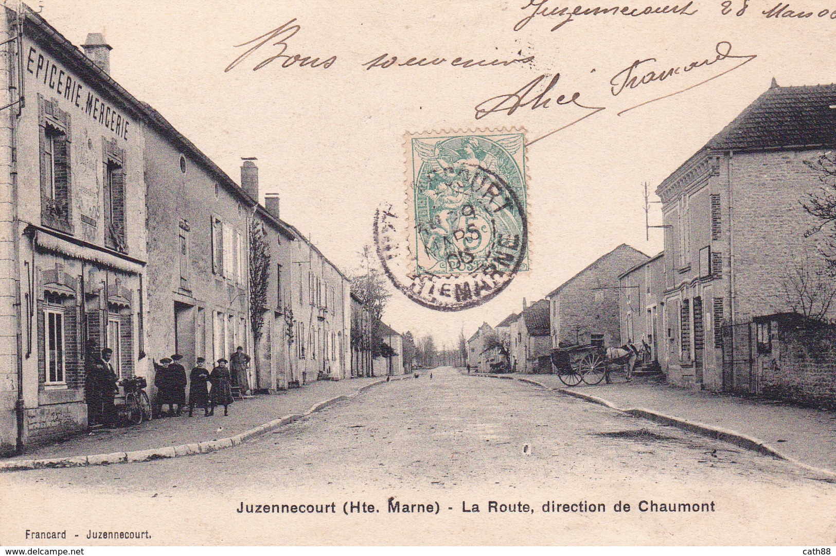 JUZENNECOURT - La Route, Direction De Chaumont - Juzennecourt