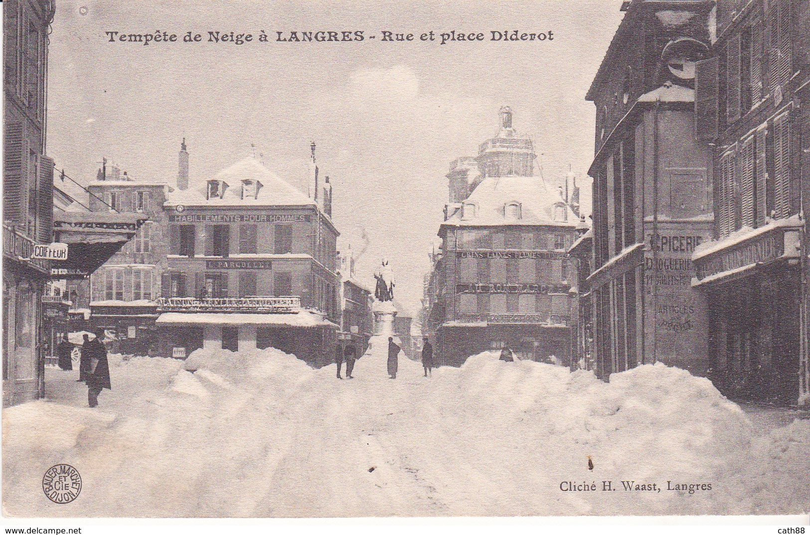 Tempête De Neige à LANGRES  - Rue Et Place Diderot - Langres