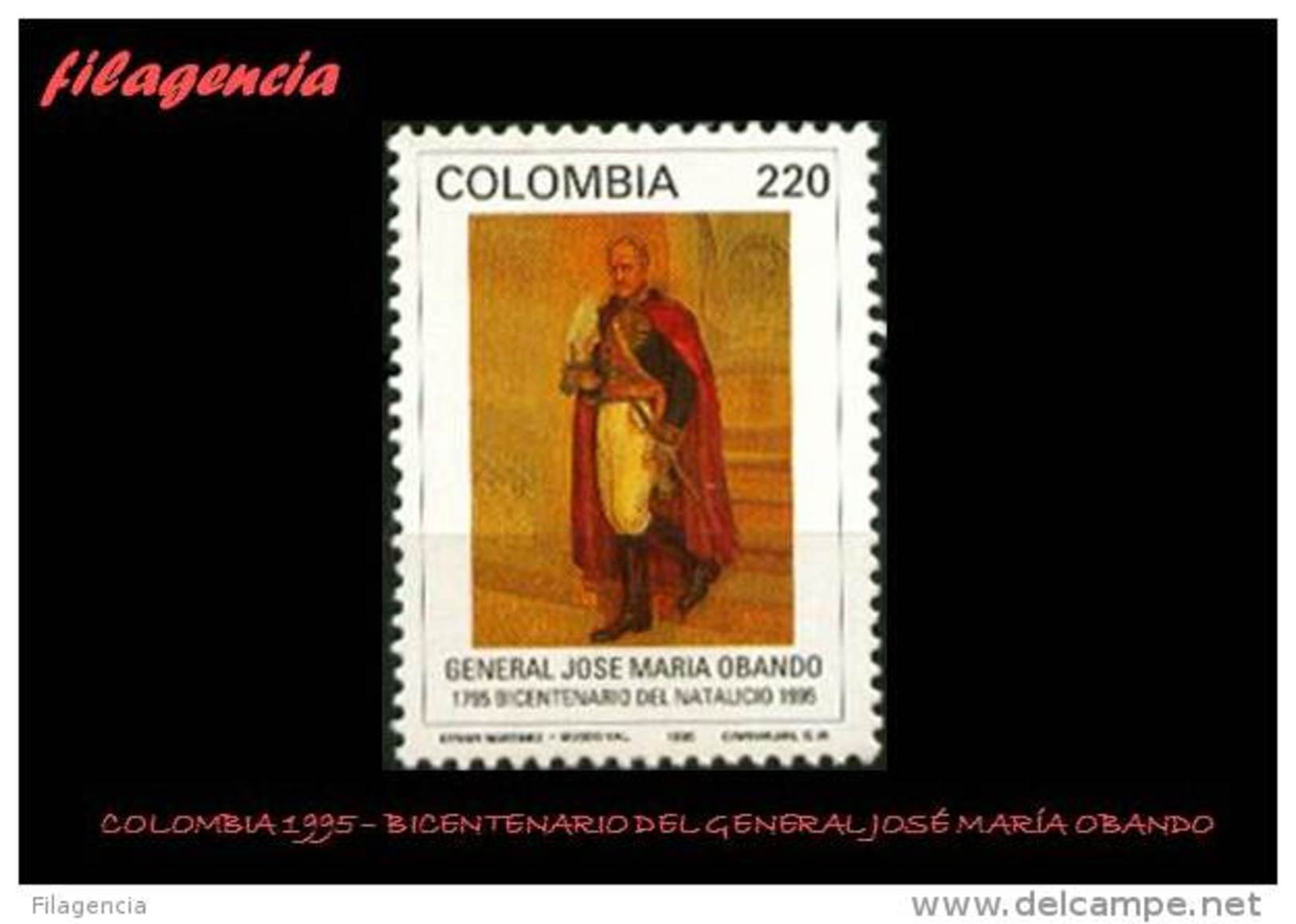 AMERICA. COLOMBIA MINT. 1995 BICENTENARIO DEL GENERAL JOSÉ MARÍA OBANDO - Colombia