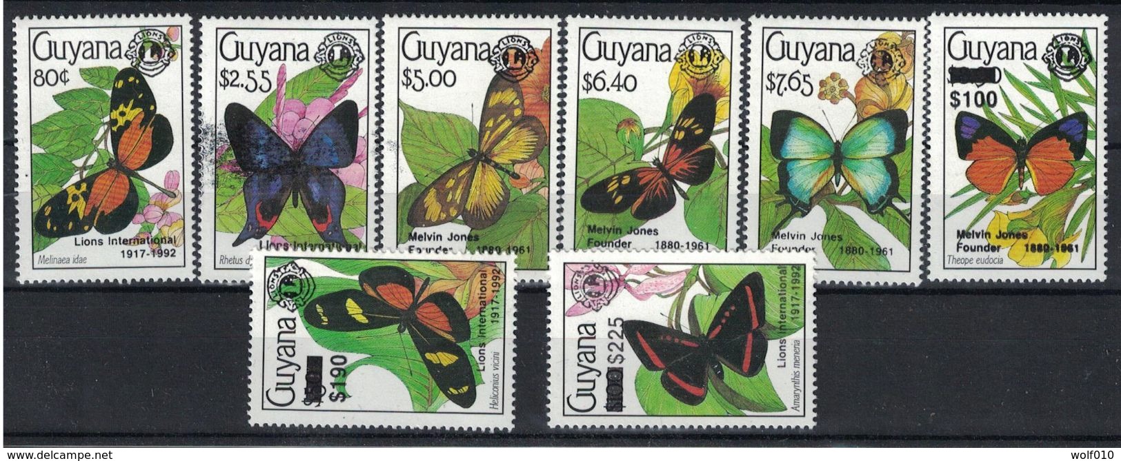 Guyana. 1992. Butterflies. Black Overprint . MNH Set. Scott Not Priced - Papillons
