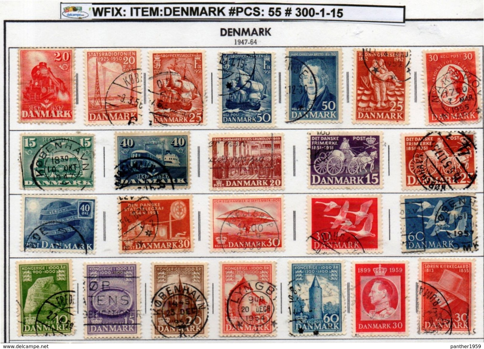 DENMARK:SELECTION CONTENTS# 55 PCS IN MIXED CONDITION#. WFIX-300-1 (15) - Collections