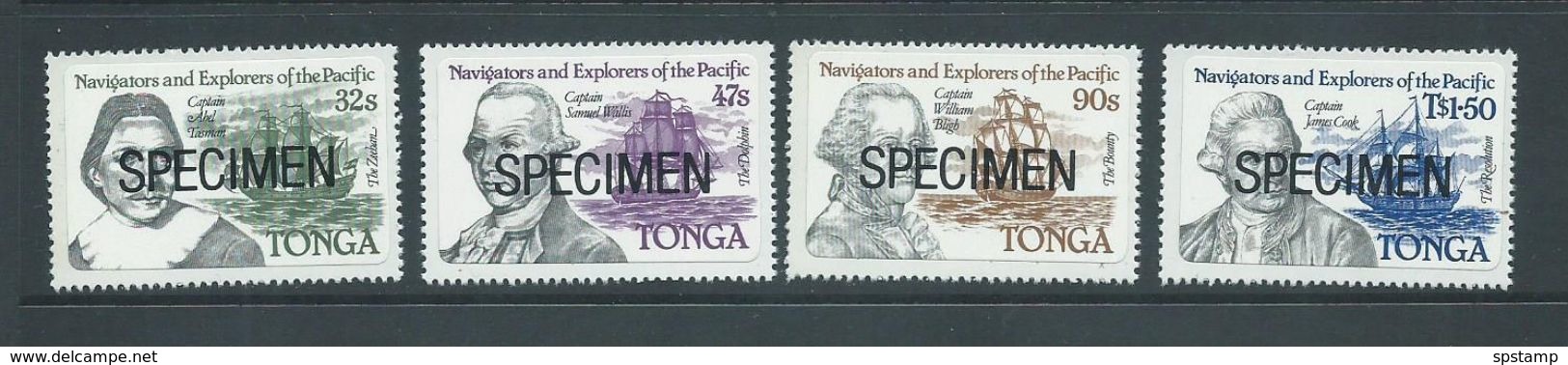 Tonga 1984 Explorers & Ship Set Of 4 MNH Specimen O/P - Tonga (1970-...)