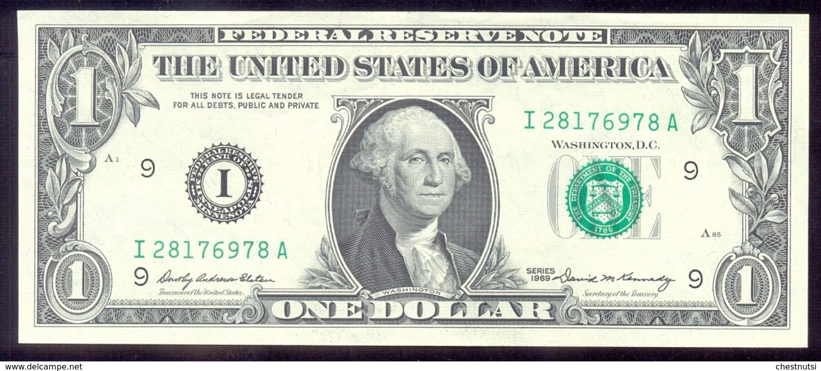 United States Fr#1903 $1 1969 MINNEAPOLIS UNC - Federal Reserve Notes (1928-...)