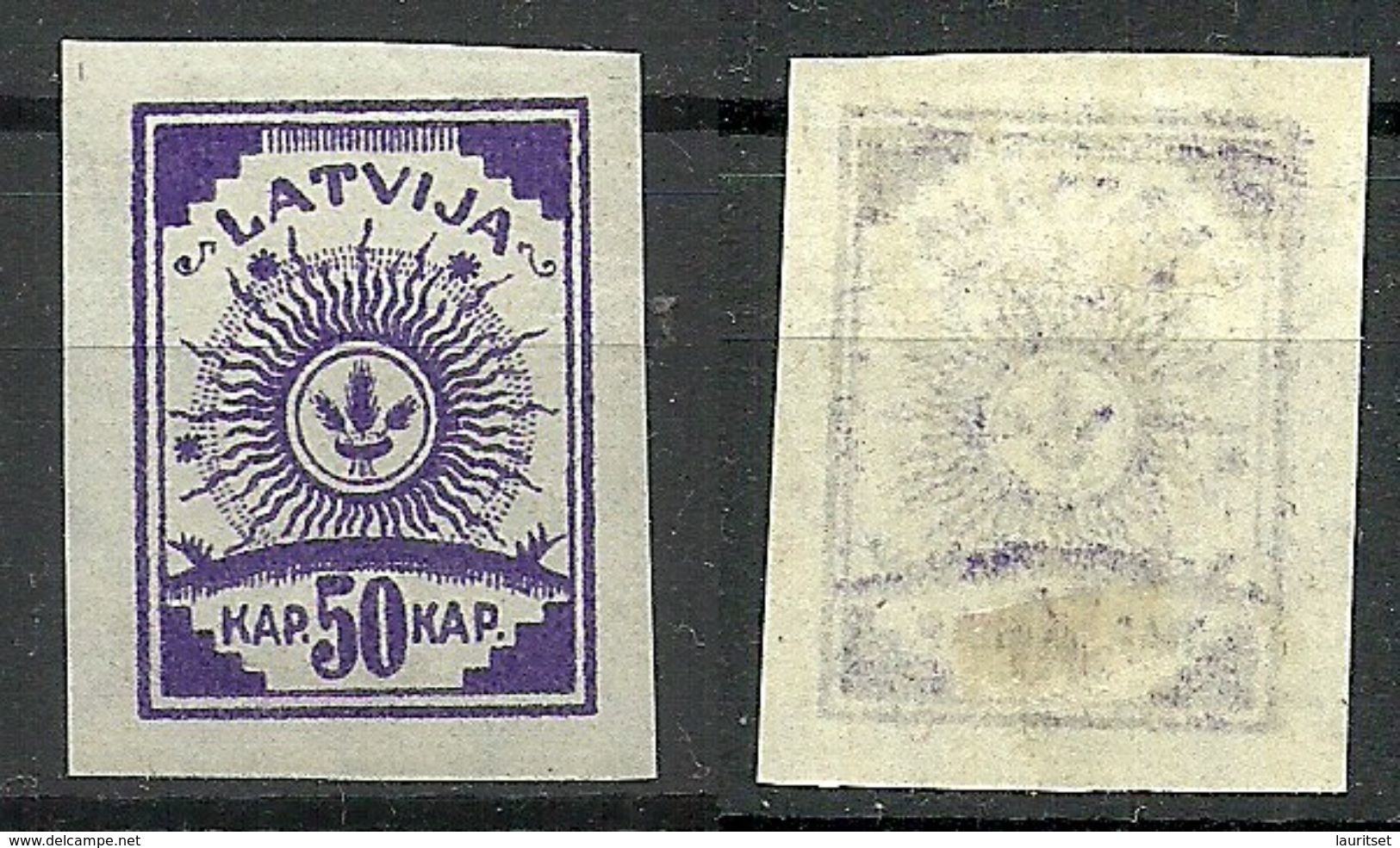 LETTLAND Latvia 1919 Michel 22 DÜNNES Papier Thinner Paper ! - Letland