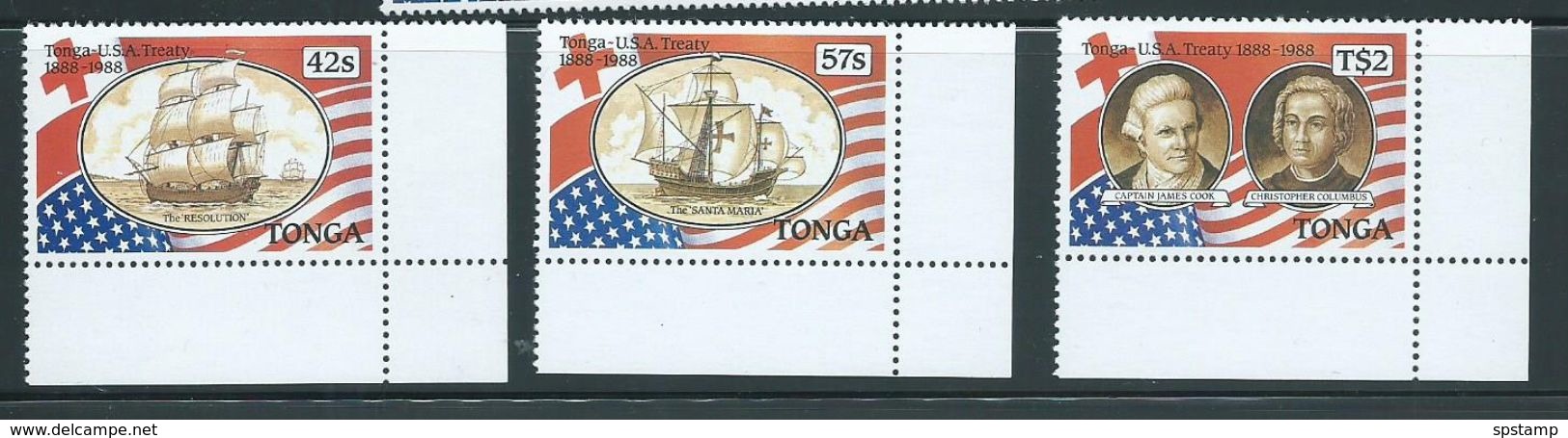 Tonga 1988 US Treaty Set 3 MNH - Tonga (1970-...)