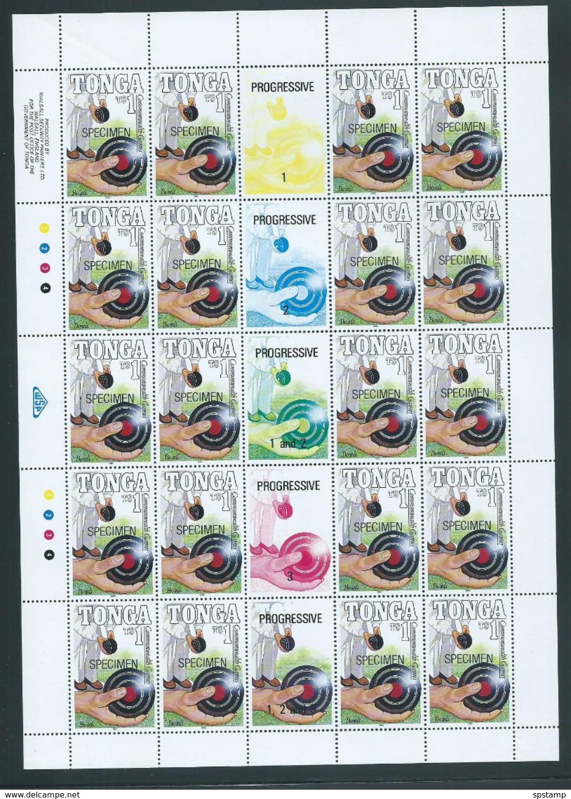 Tonga 1989 Commonwealth Games Sport Set Of 4 X 20 In Full Sheets MNH Specimen Overprint - Tonga (1970-...)