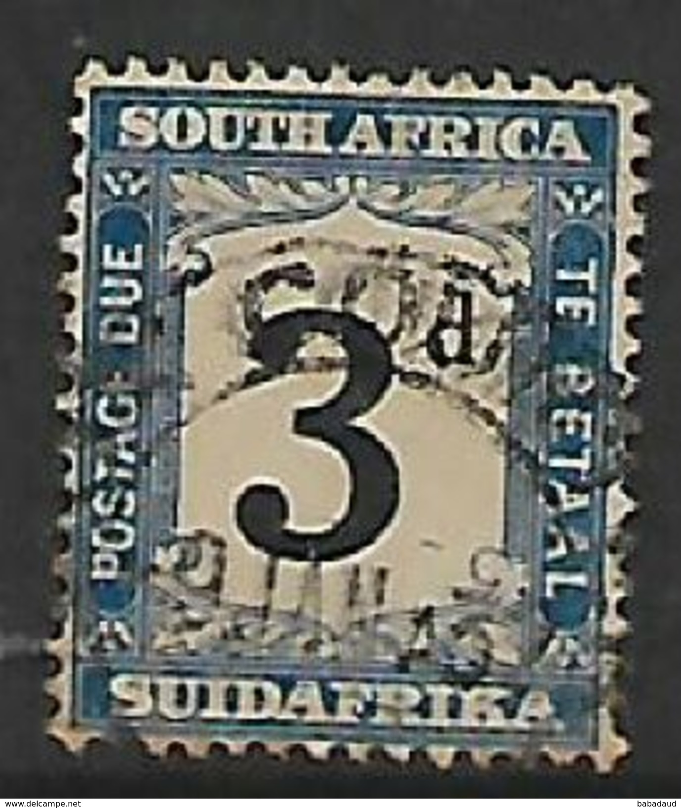 South Africa 1927, 3d Black & Blue,  Postage Due,  C.d.s. Used - Postage Due