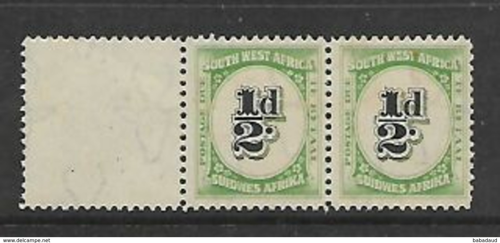 South West Africa,  1931 1/2d Postage Due Pair MNH ** - South West Africa (1923-1990)