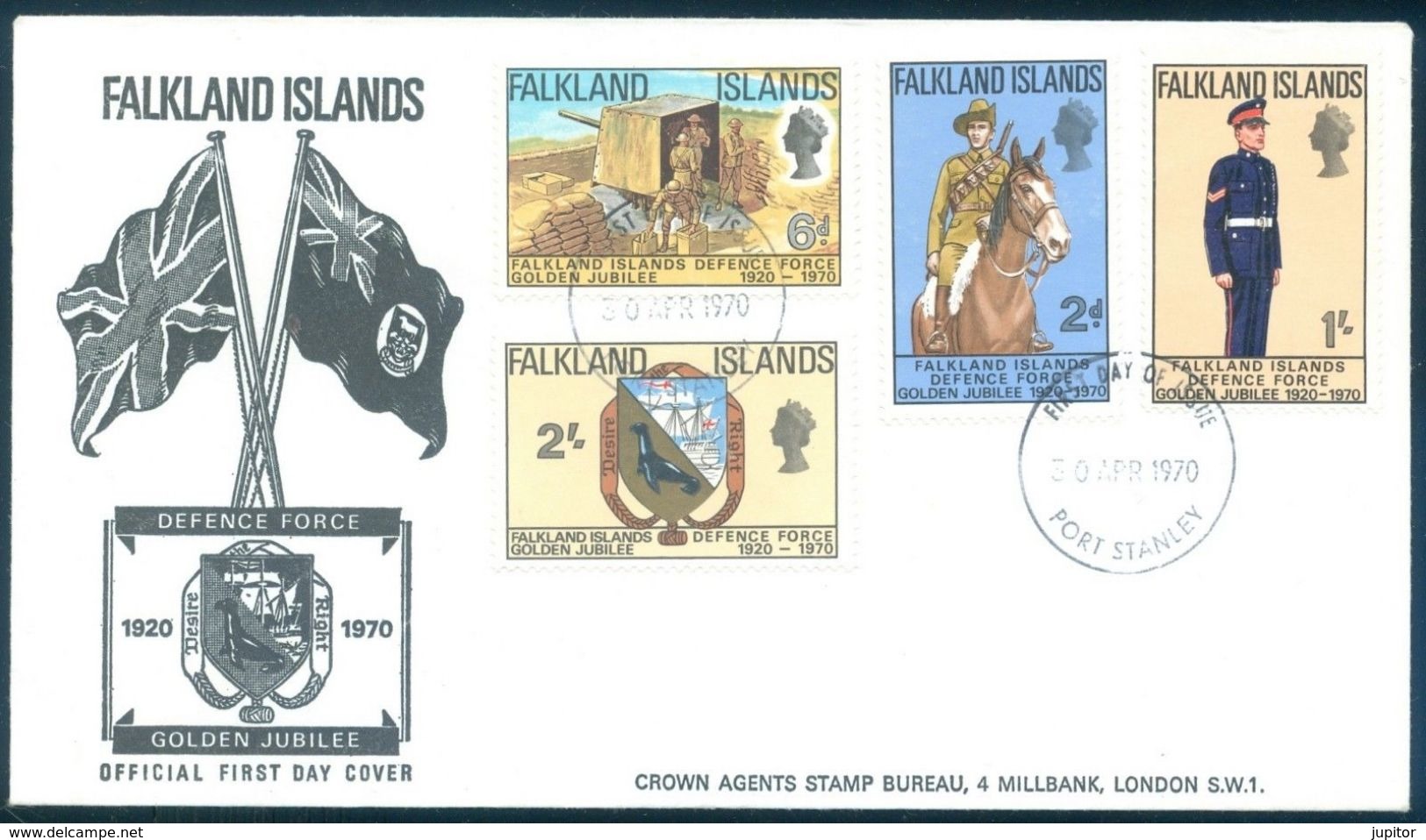 1970 Falkland Islands Port Stanley FDC Defence Force - Falkland Islands