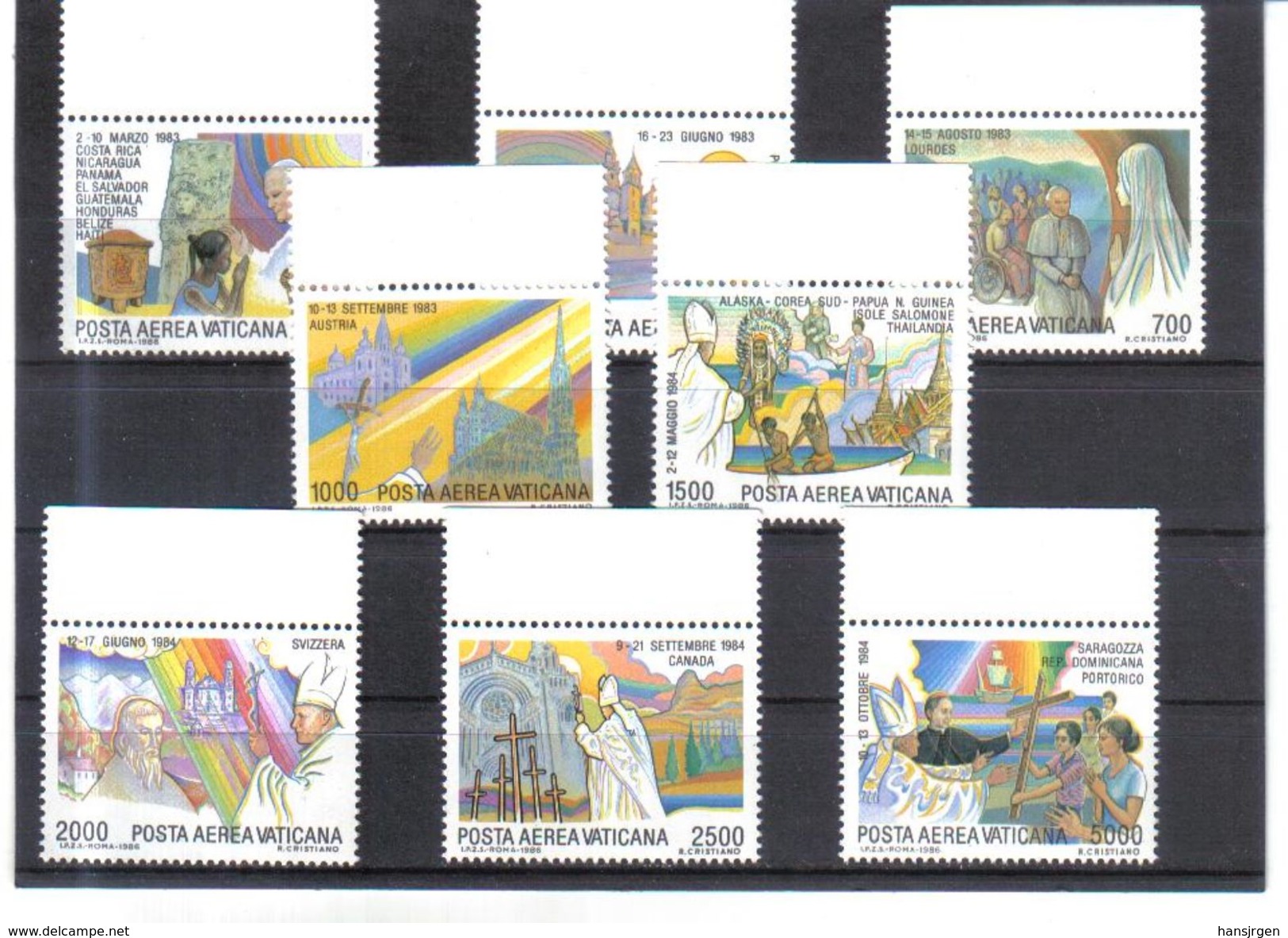 GUT555 VATICAN 1986  MICHL  899/06 ** Postfrischer SATZ Siehe ABBILDUNG - Unused Stamps