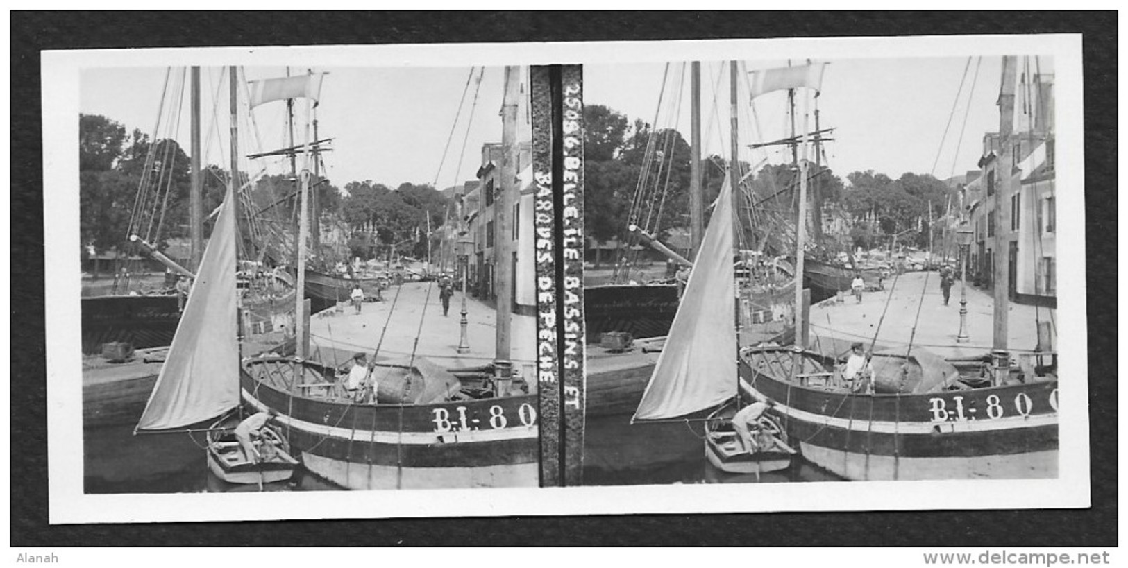 BELLE ILE Vues Stéréos Des Bassins Et Barques De Pêche - Photos Stéréoscopiques