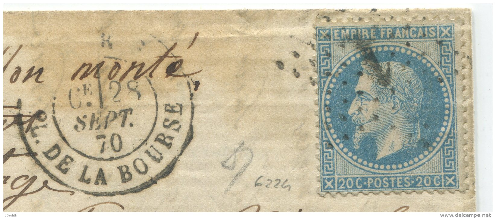 Ballon Monté: N°29  + étoile 1 / Lettre  Pour Tarbes Et Bagnères De Bigorre (hautes Pyrénées), Arrivéele  Le 17 Octobre - 1863-1870 Napoléon III Lauré