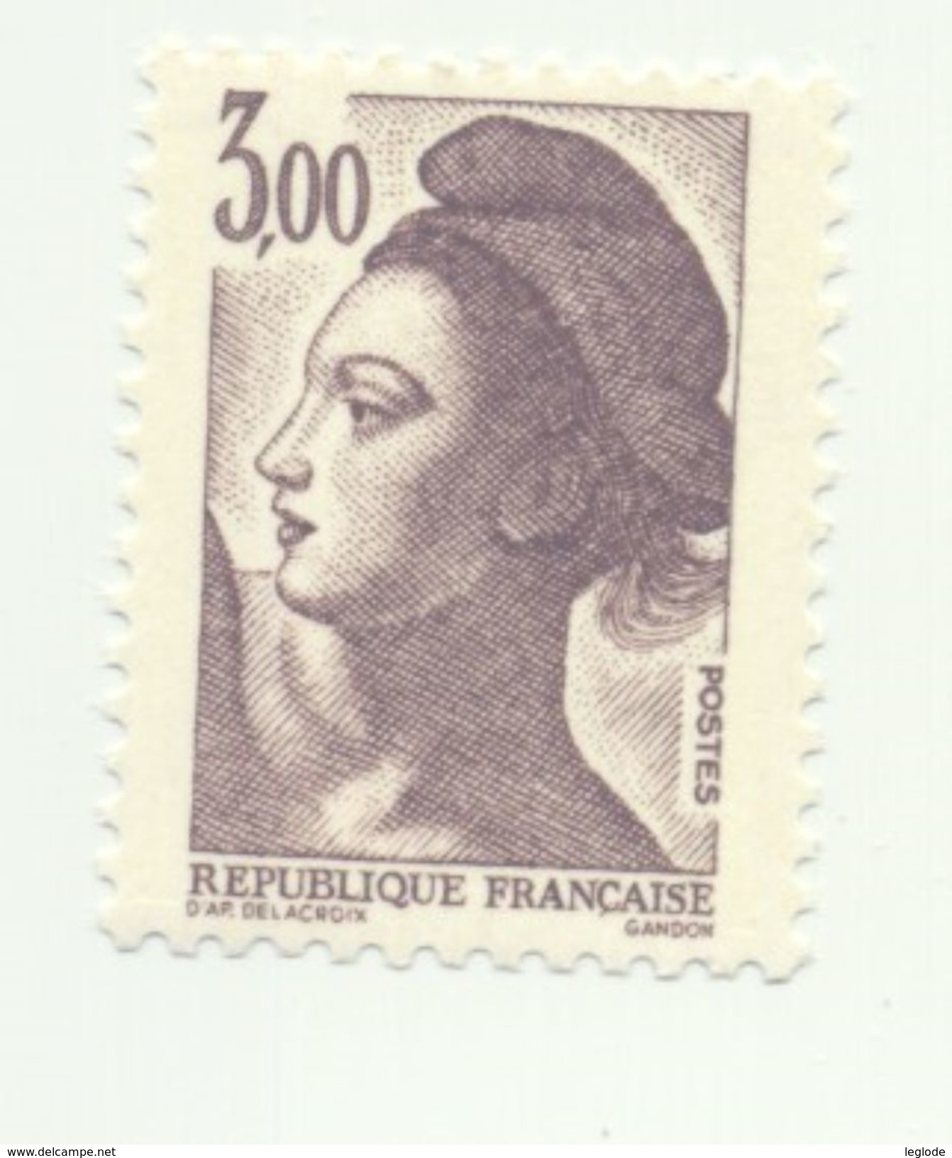 2243 - "Liberté" De Delacroix - 3f.00 Brun-violet (1982) - 1982-1990 Liberty Of Gandon