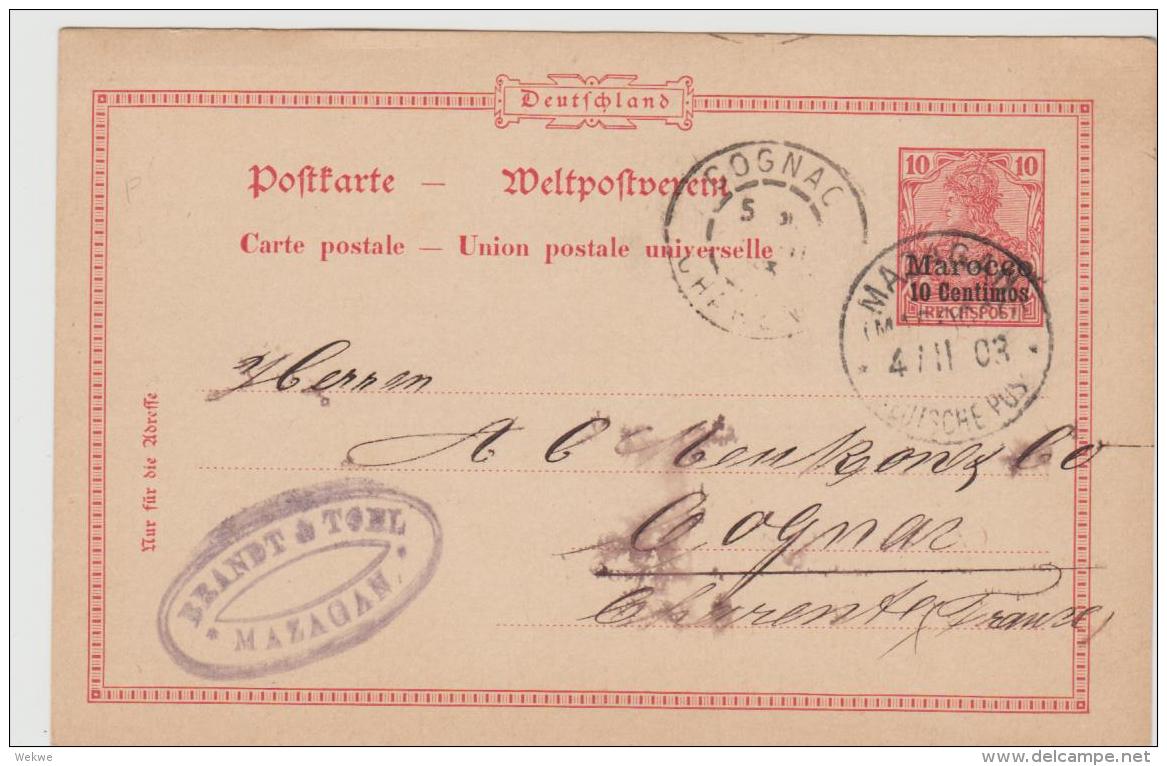 DTP MAROKKO 027 / Ex Magazan 1903 Nach Frankreich - Maroc (bureaux)