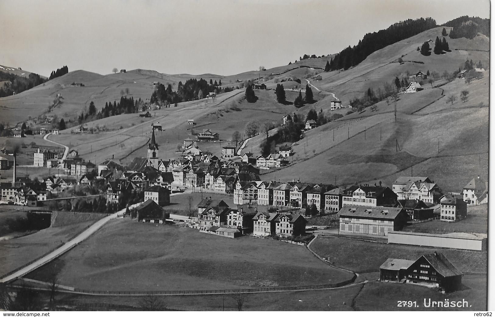 URNÄSCH &rarr; Fotokarte Frei & Co. St.Gallen Dorfansicht Ca.1940 - Urnäsch