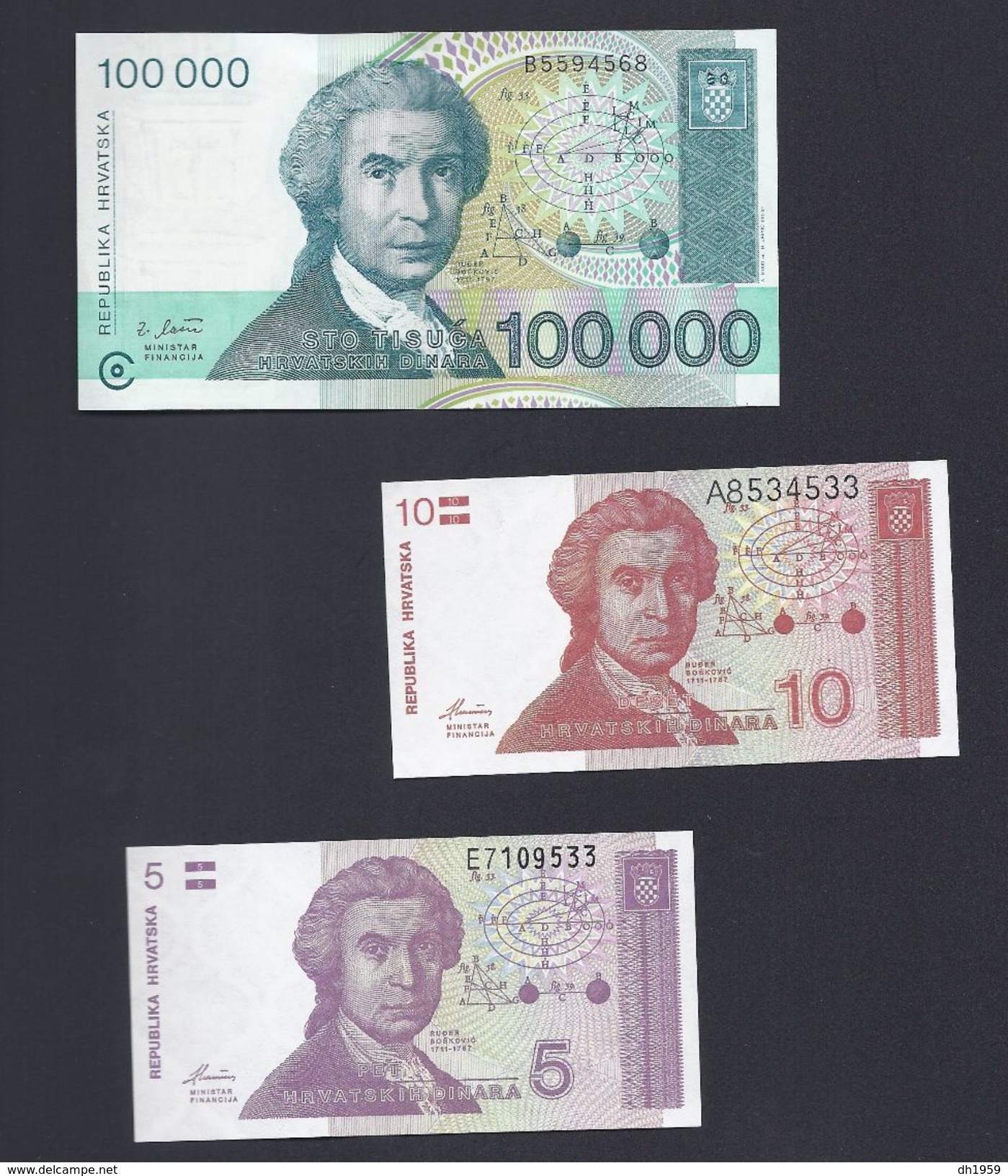 3 BILLETS CROATIE KROATIEN CROATIA Billet Banque BILL GELDSCHEIN HRVATSKA - Croatia