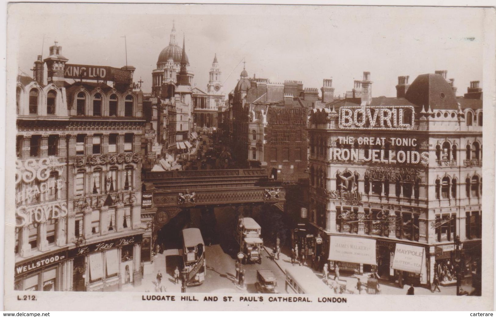 ANGLETERRE,england,LUDGATE HILL,AND ST PAUL´S Cathedral,BOVRIL,the Great Tonic,iron Jelloids,1932,rare - St. Paul's Cathedral