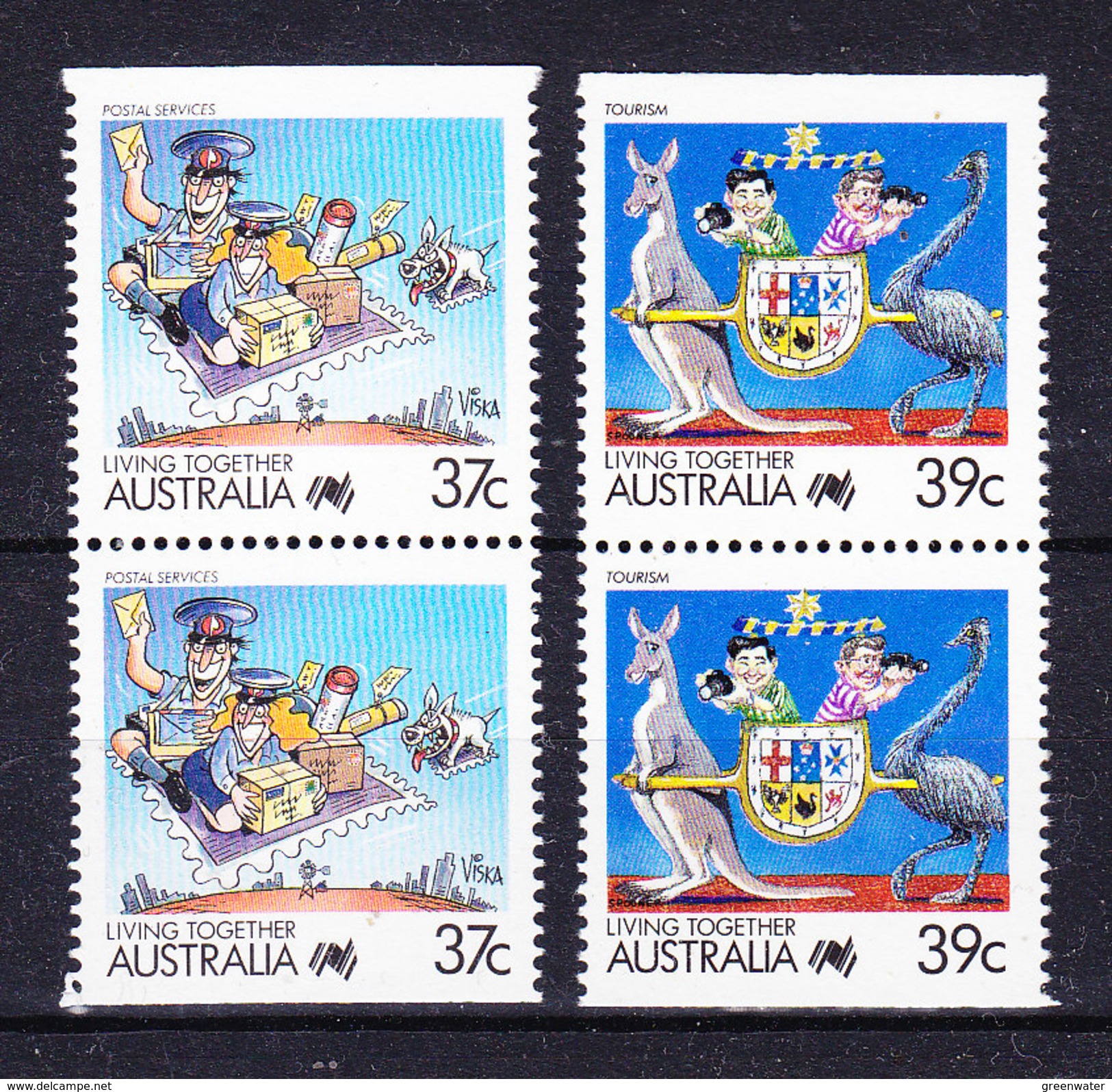 Australia 1998 Living Together 2x2v From Booklet ** Mnh (36518) - Ongebruikt