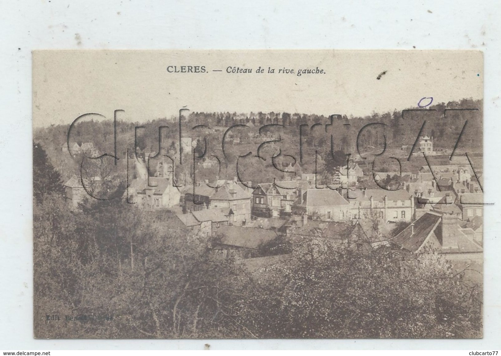 Clères (76)  :Vue Panoramique Du Coteau De La Rive Gauche En 1920 PF. - Clères