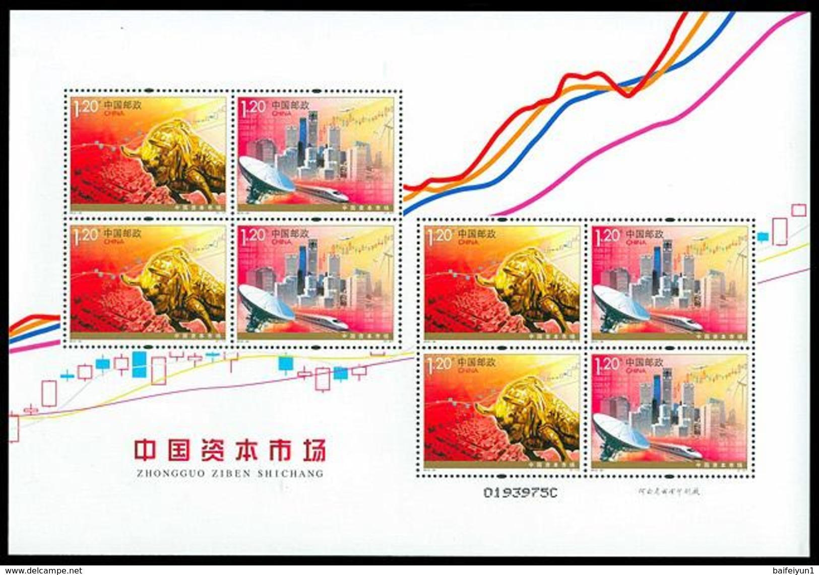 China 2010-30 Capital Market Mini S/S Stamps - Blocks & Sheetlets