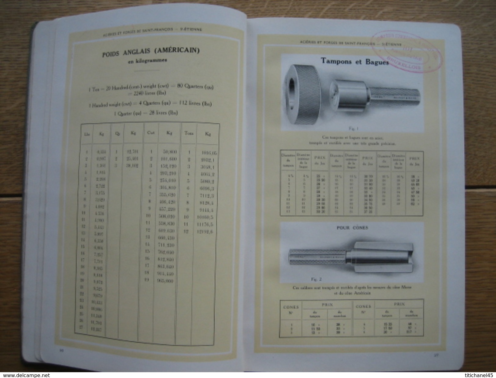 1919 - CATALOGUE FORGES ET ACIERIES DE ST FRANCOIS à ST ETIENNE - BELMONT & MOINE - 224 pages