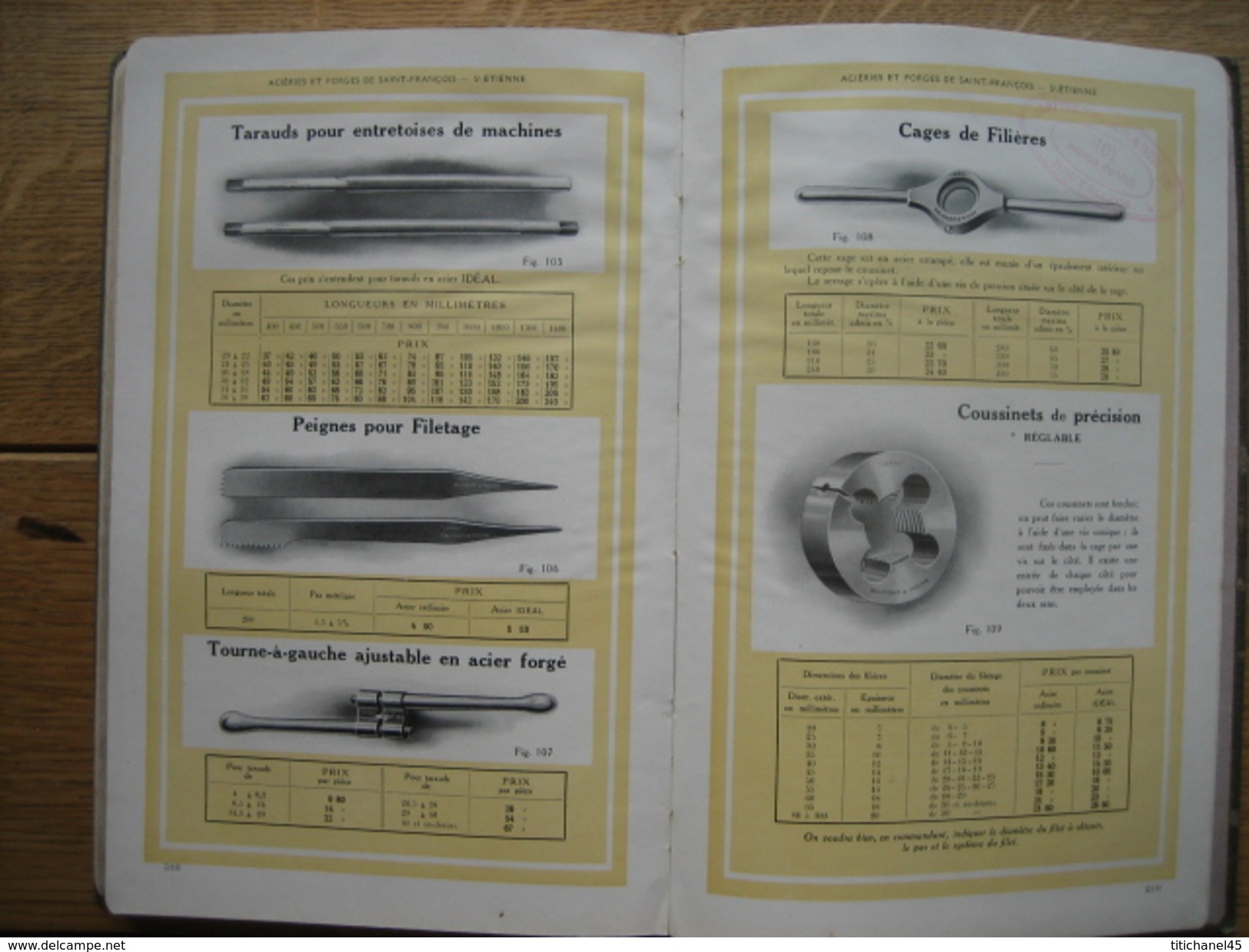 1919 - CATALOGUE FORGES ET ACIERIES DE ST FRANCOIS à ST ETIENNE - BELMONT & MOINE - 224 pages