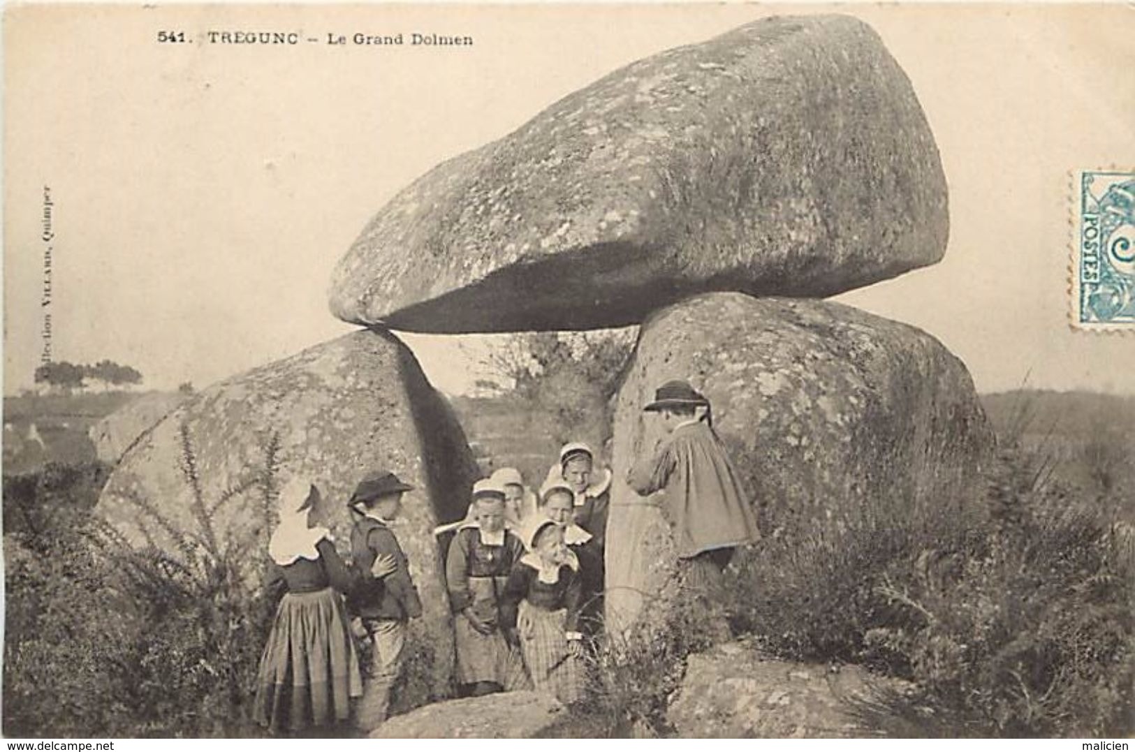 - Finistere - Ref- D717 - Tregunc - Le Grand Dolmen - Dolmens - Dolmen Et Menhirs - Enfants - Carte Bon Etat - - Trégunc