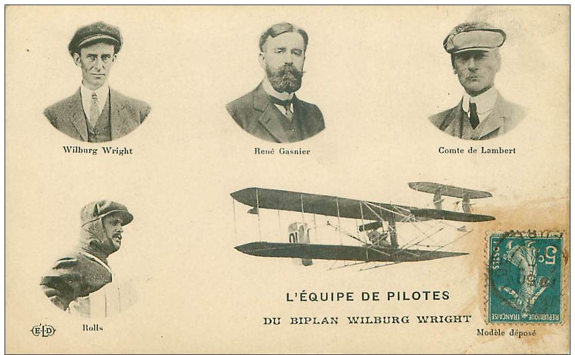 Aviation .n° 33100 . L Equipe De Pilotes Du Biplan Wilburg Wright - Aviateurs