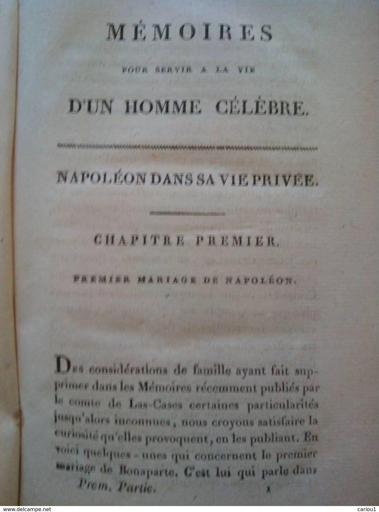 C1 MEMOIRES POUR SERVIR A LA VIE D UN HOMME CELEBRE Complet 1819 NAPOLEON Rare - Français