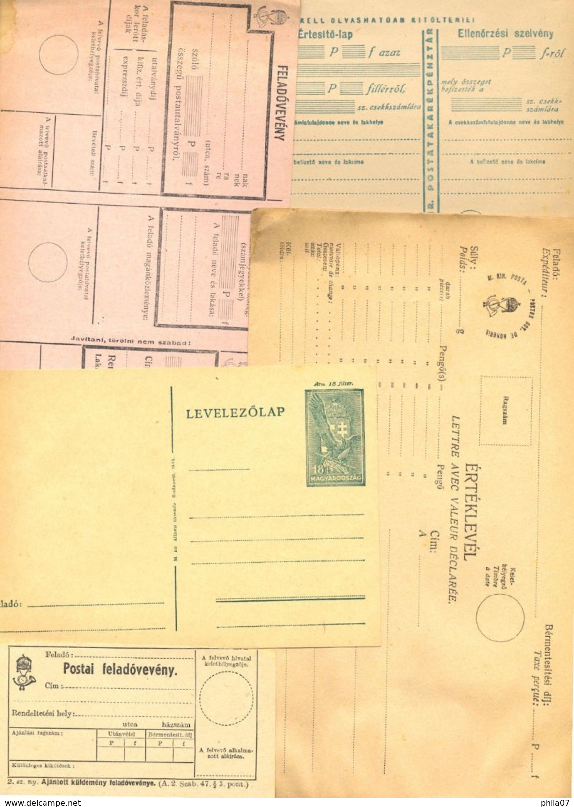 Hungary - Lot Of Various Old Postal Forms And Printed Matters. Rarely Seen / 9 Scans - Other & Unclassified