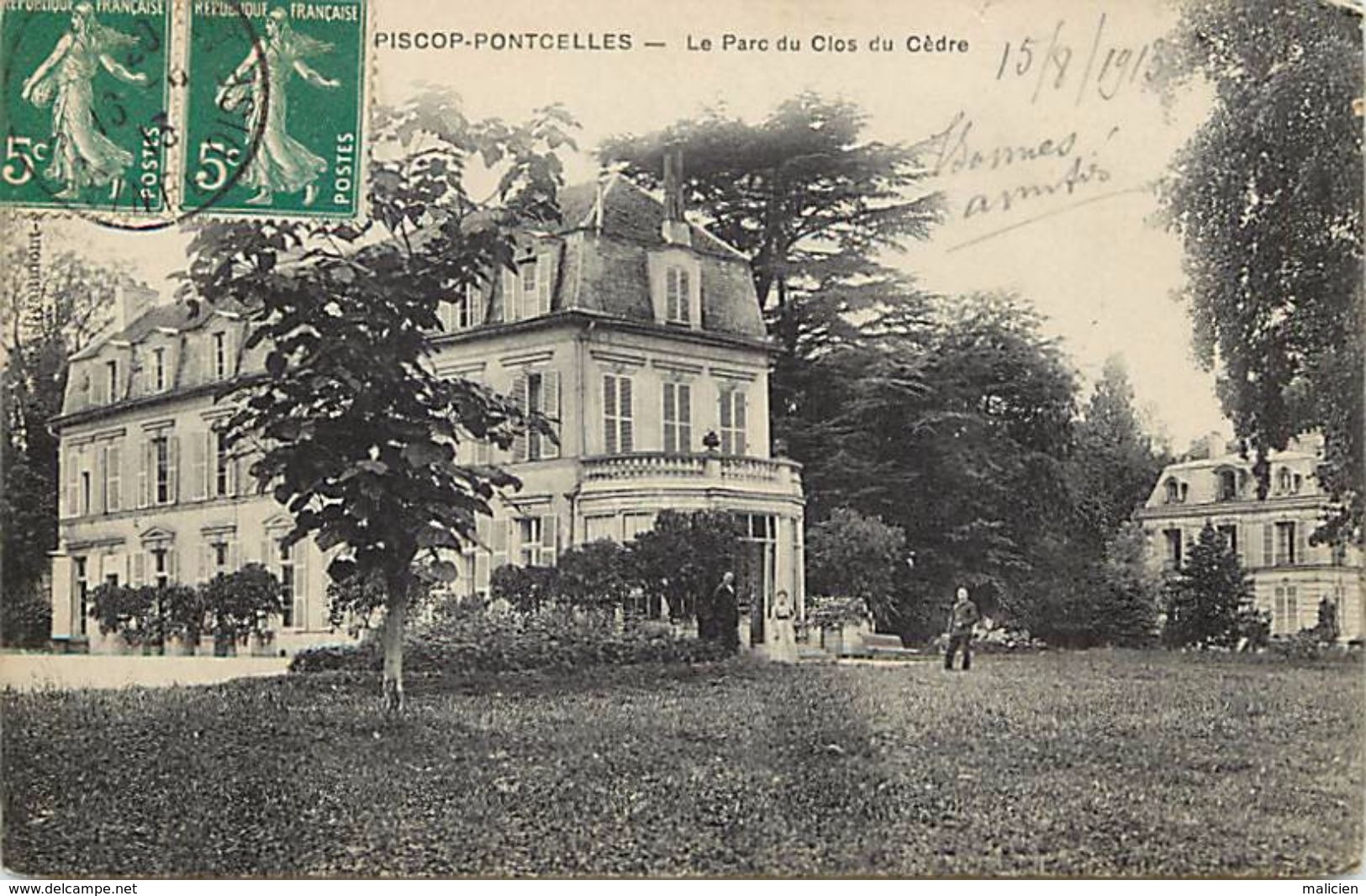 - Val D Oise -ref-609- Piscop Pontcelles - Le Parc Du Clos Du Cedre - Chateau -chateaux - Carte Bon Etat - - Pontcelles