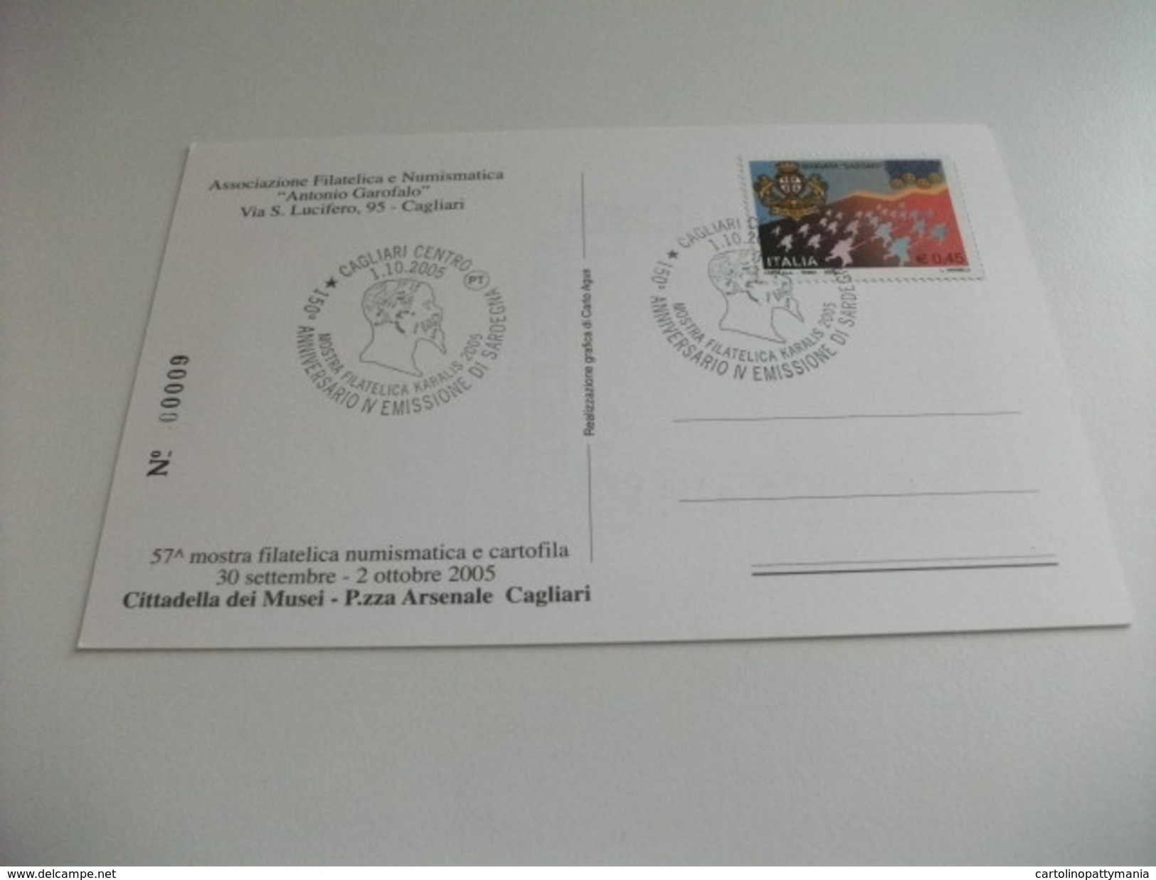 150 ANNIVERSARIO DELLA IV EMISSIONE DI SARDEGNA FRANCOBOLLO BRIGATA SASSARI ANNULLO SPECIALE KARALIS 2005 - Manifestazioni