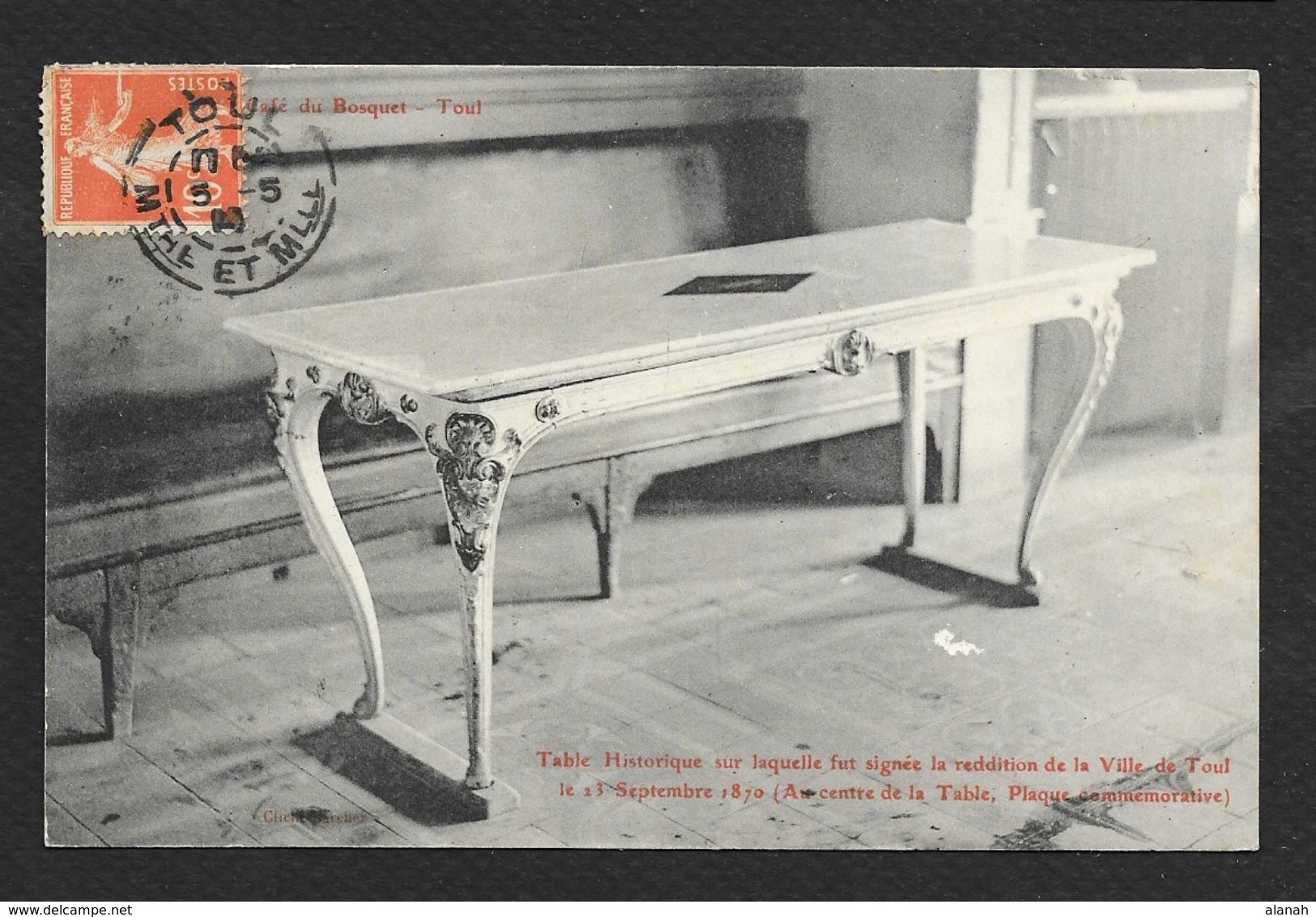 TOUL Rare Table De La Reddition De La Ville En 1870 (Café Du Bosquet) Meurthe & Moselle (54) - Toul